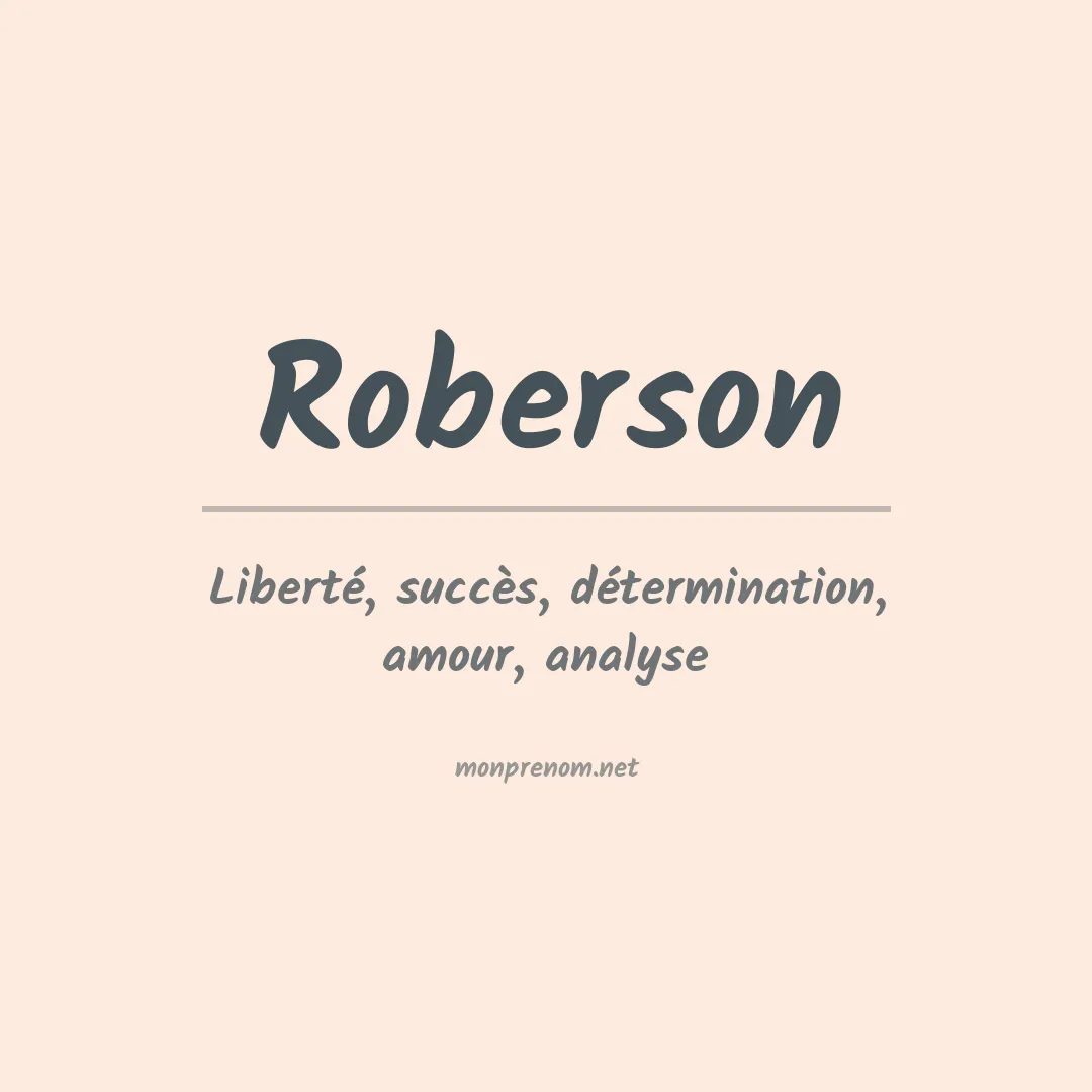 Prénom Roberson