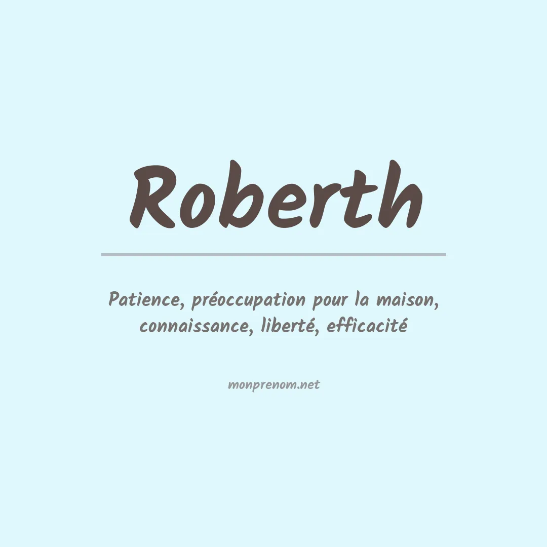 Prénom Roberth