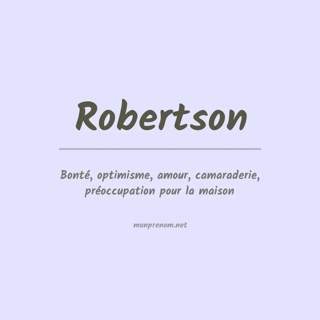 Prénom Robertson