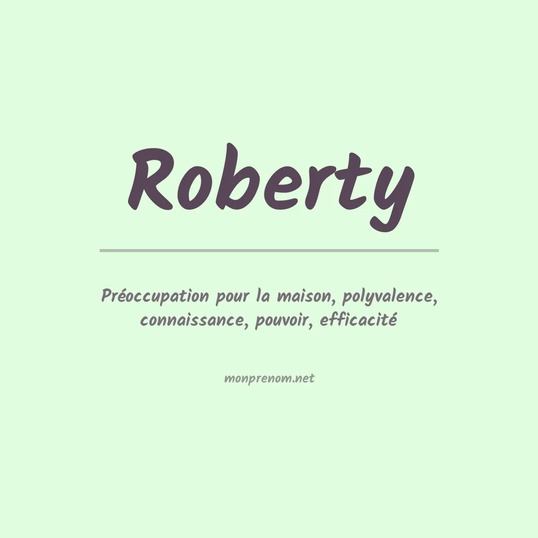 Prénom Roberty