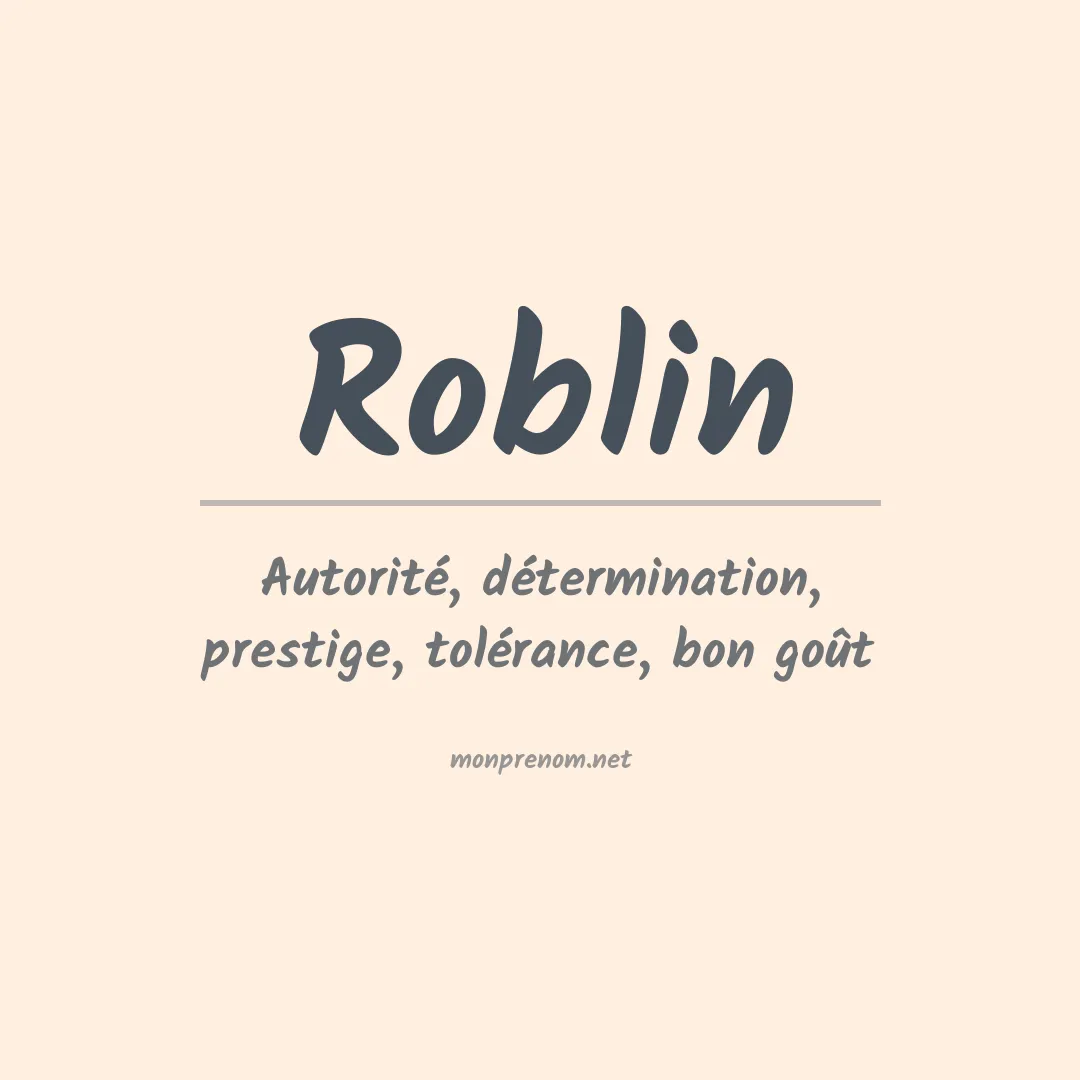Prénom Roblin