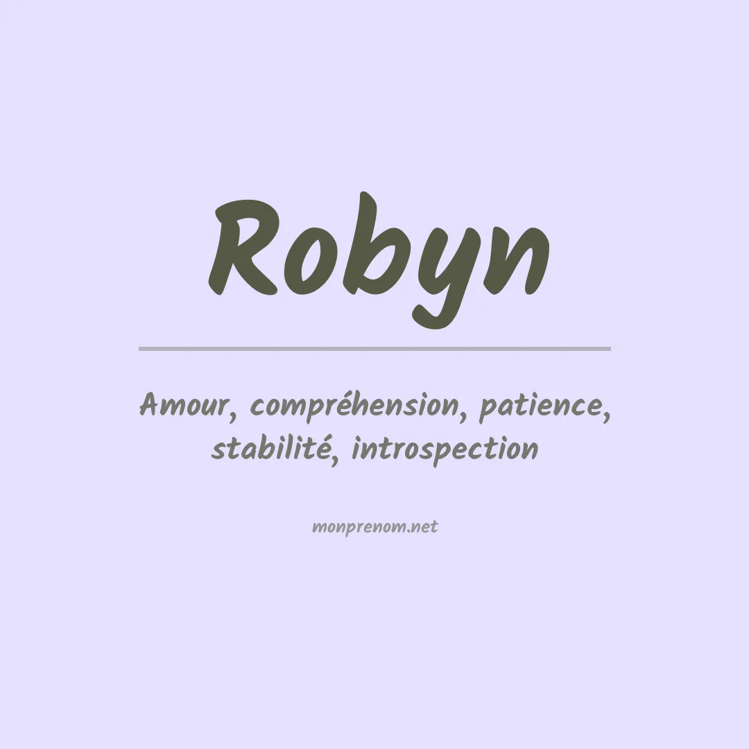 Signification du prénom Robyn