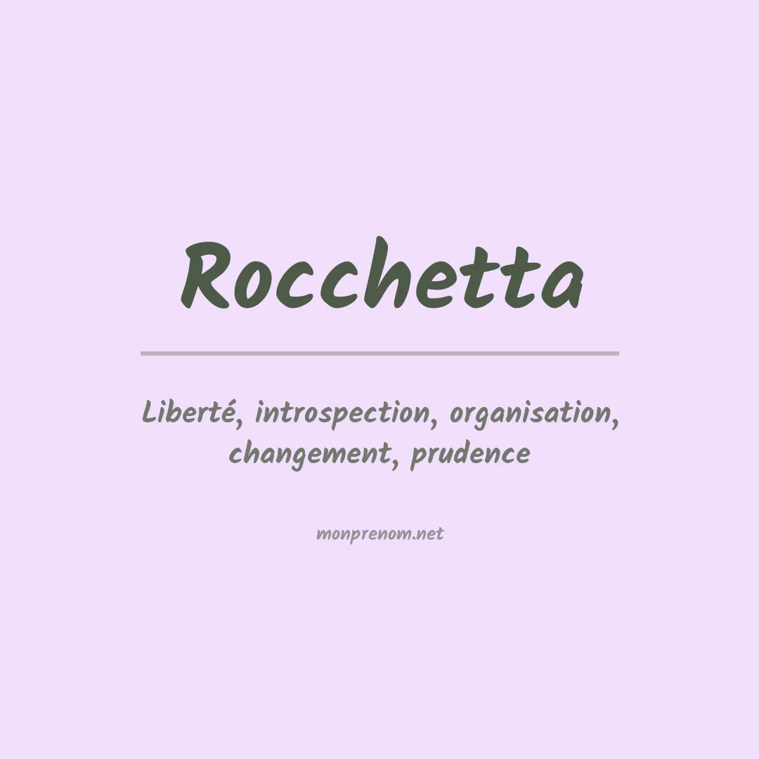 Prénom Rocchetta