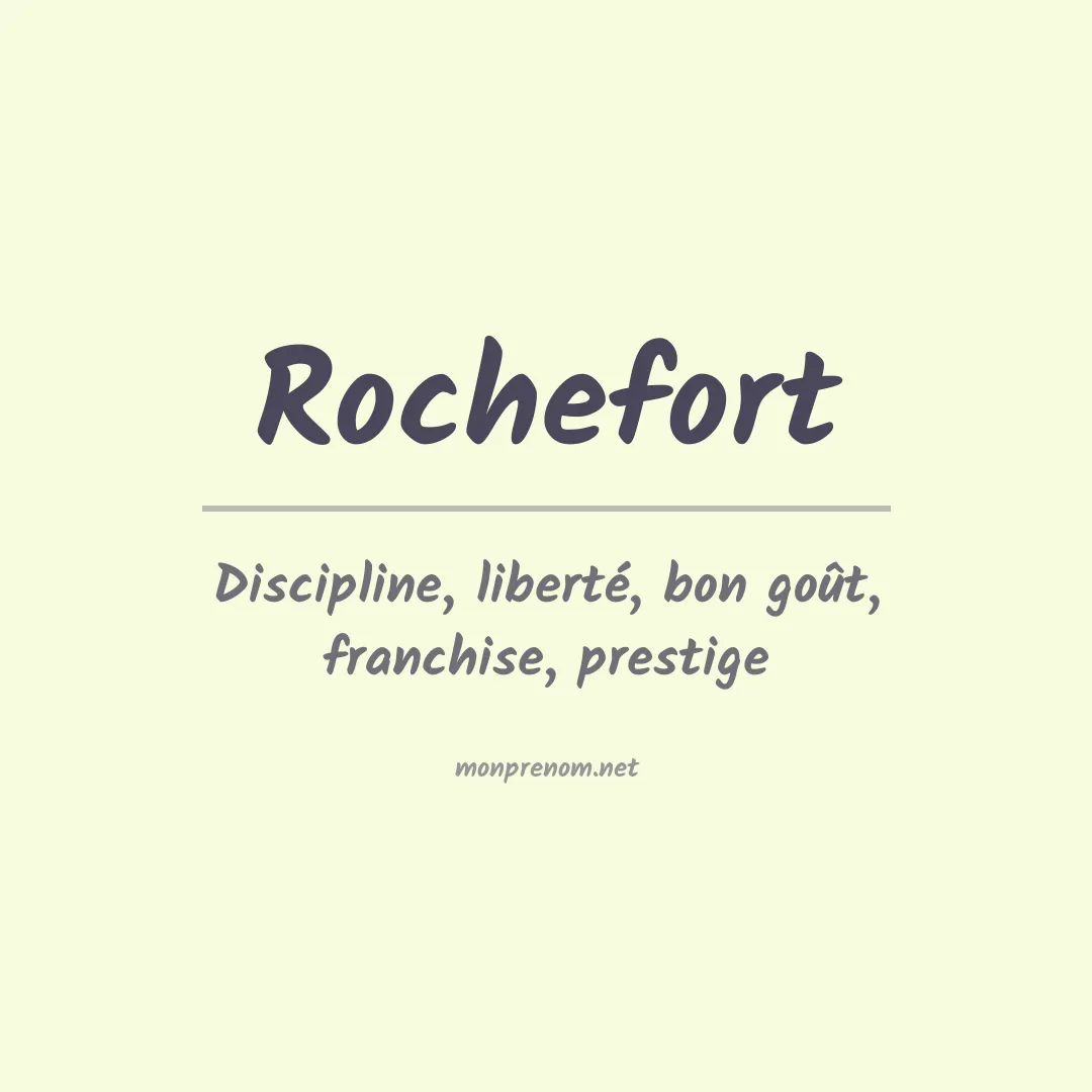 Signification du prénom Rochefort