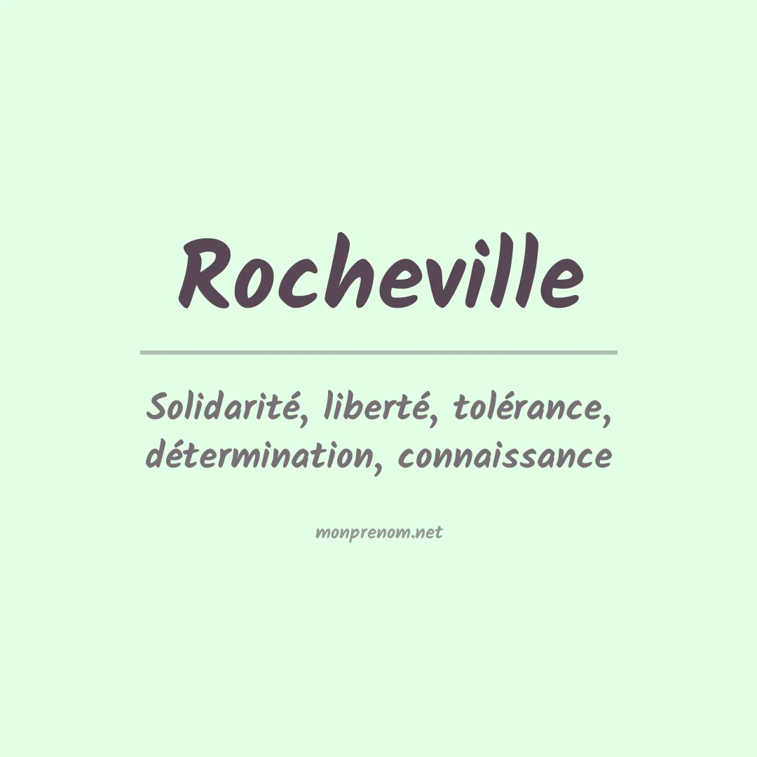 Signification du prénom Rocheville