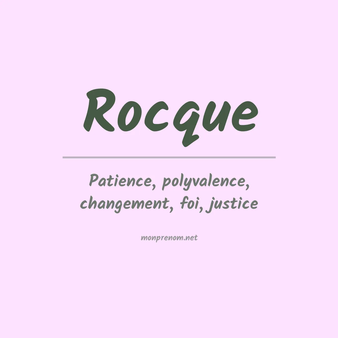 Prénom Rocque