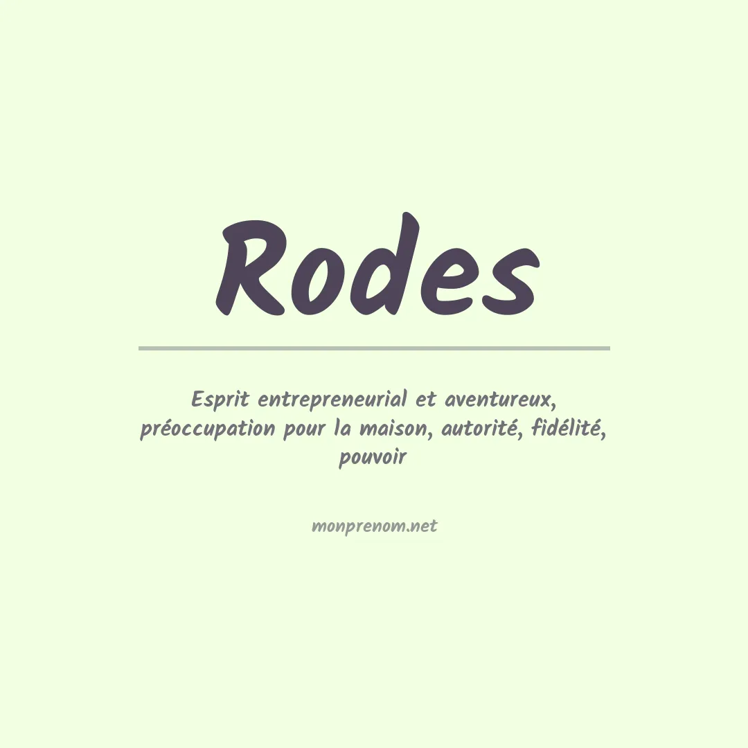 Prénom Rodes