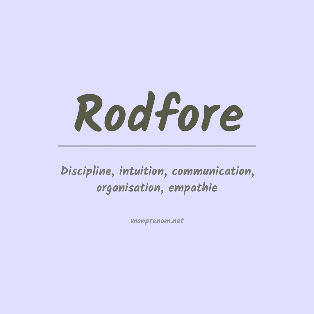 Signification du prénom Rodfore