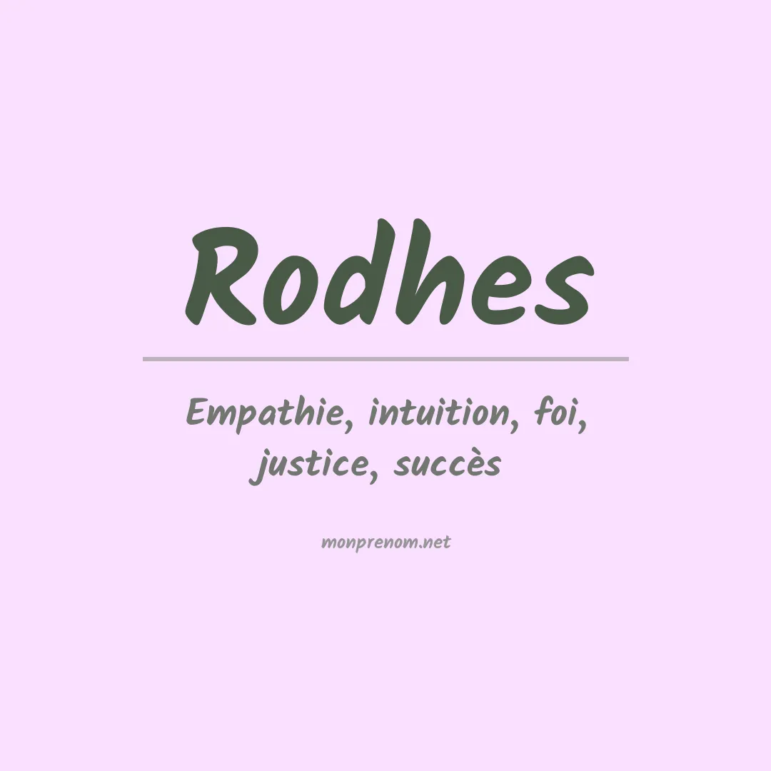 Signification du prénom Rodhes