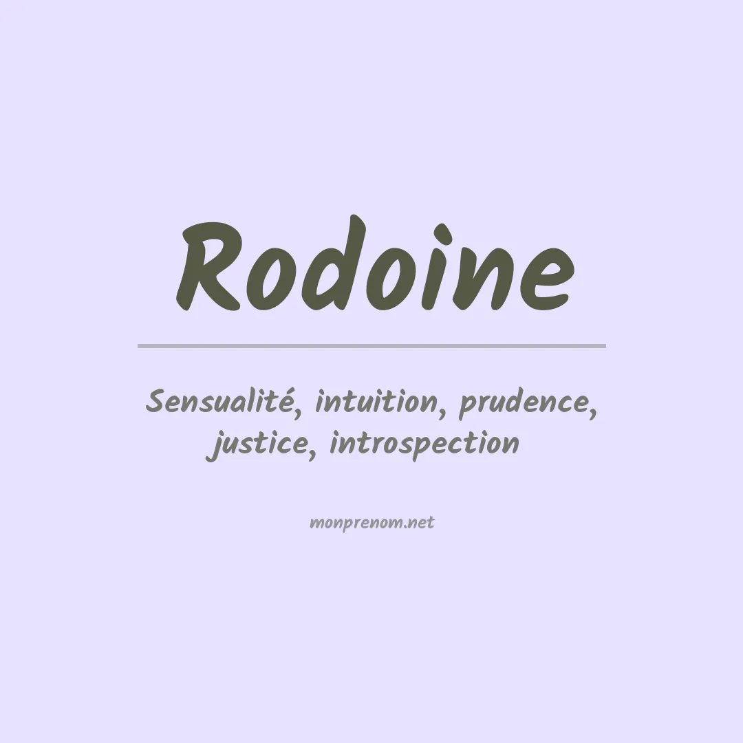 Signification du prénom Rodoine