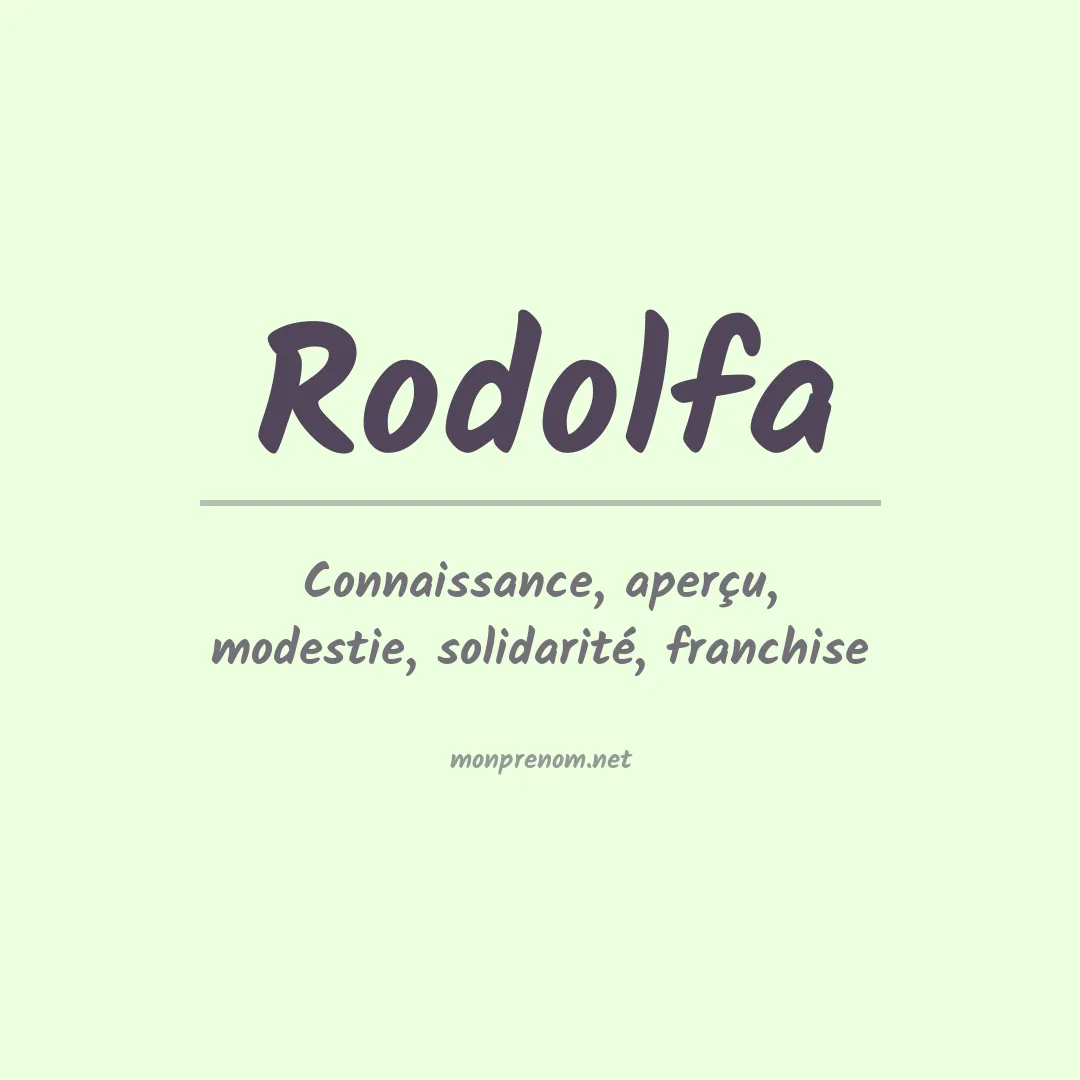 Prénom Rodolfa