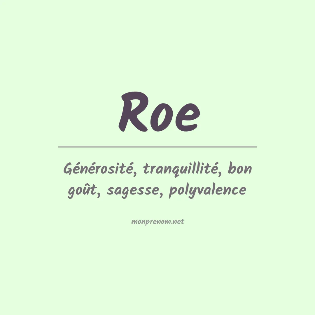 Prénom Roe