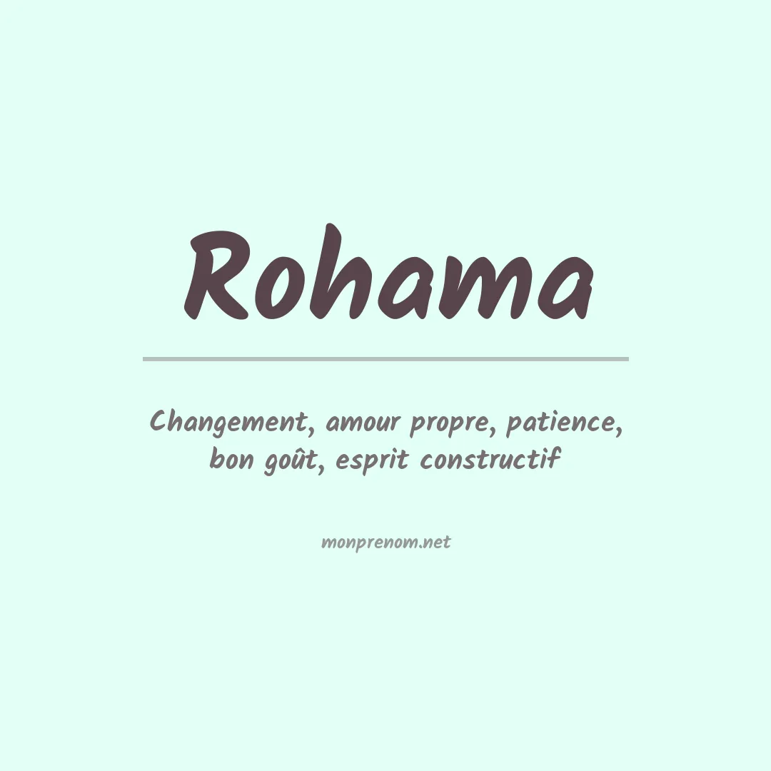 Signification du prénom Rohama