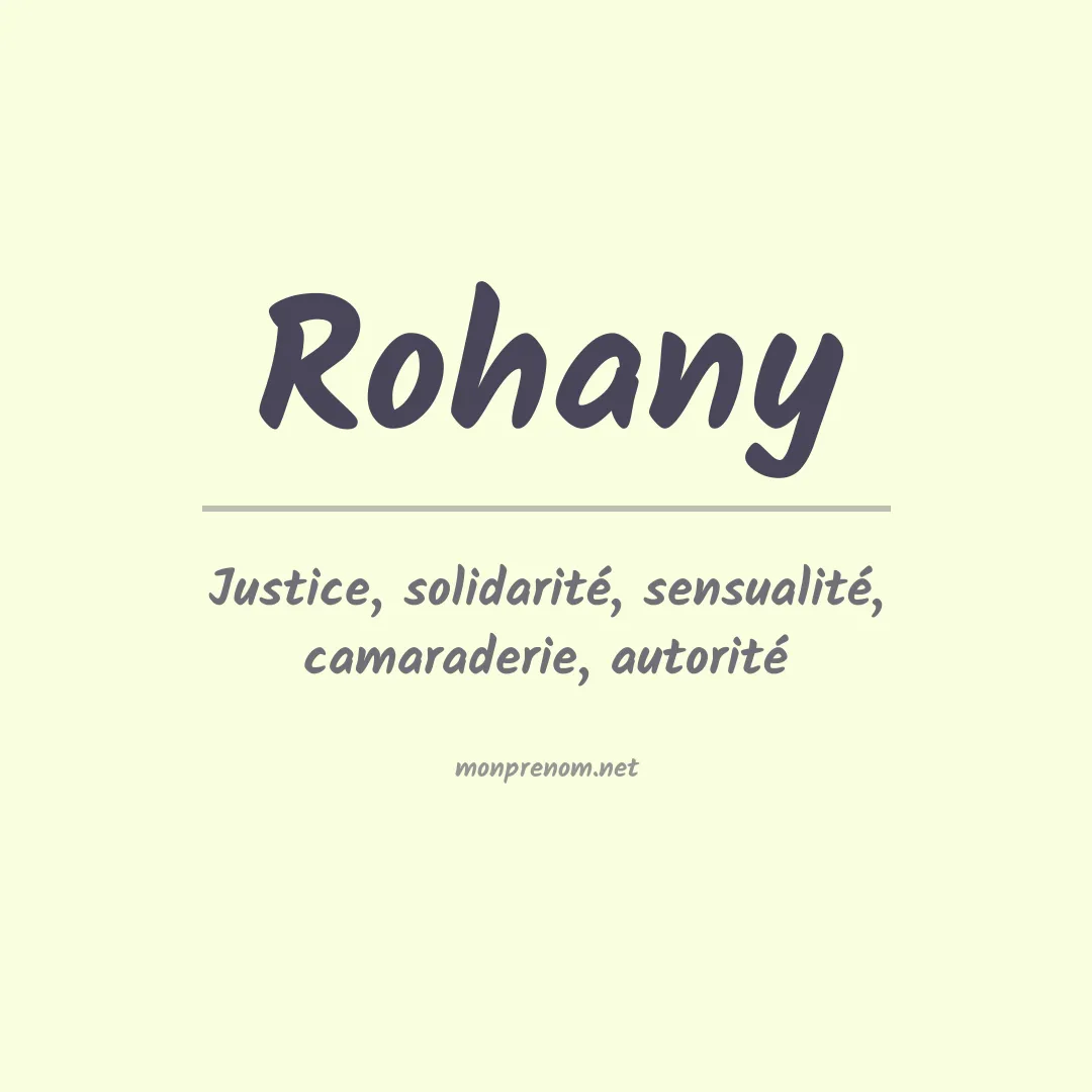 Signification du prénom Rohany