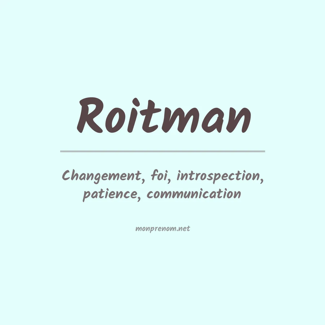 Prénom Roitman