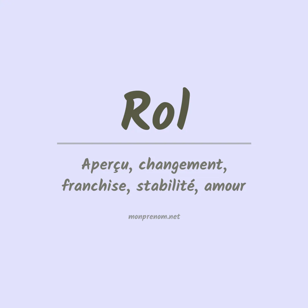 Signification du prénom Rol