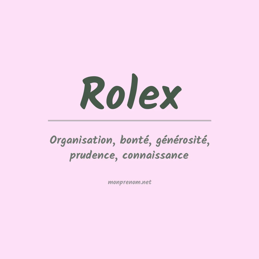 Signification du prénom Rolex