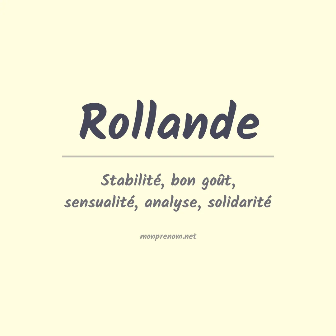 Signification du prénom Rollande