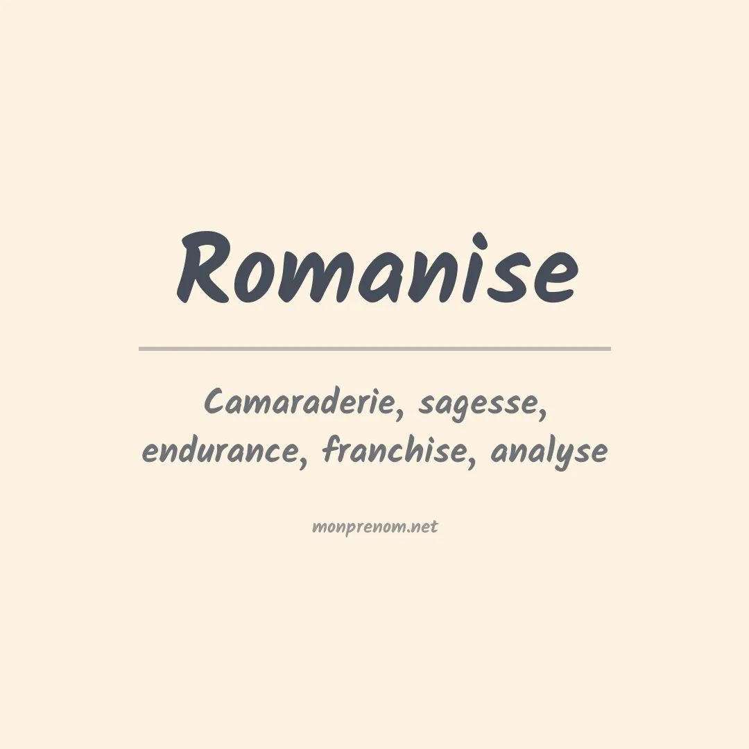 Signification du prénom Romanise