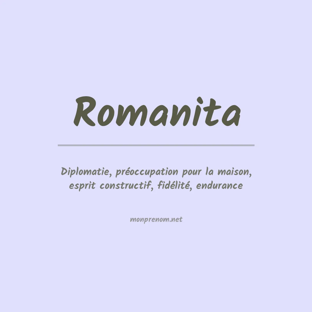 Signification du prénom Romanita