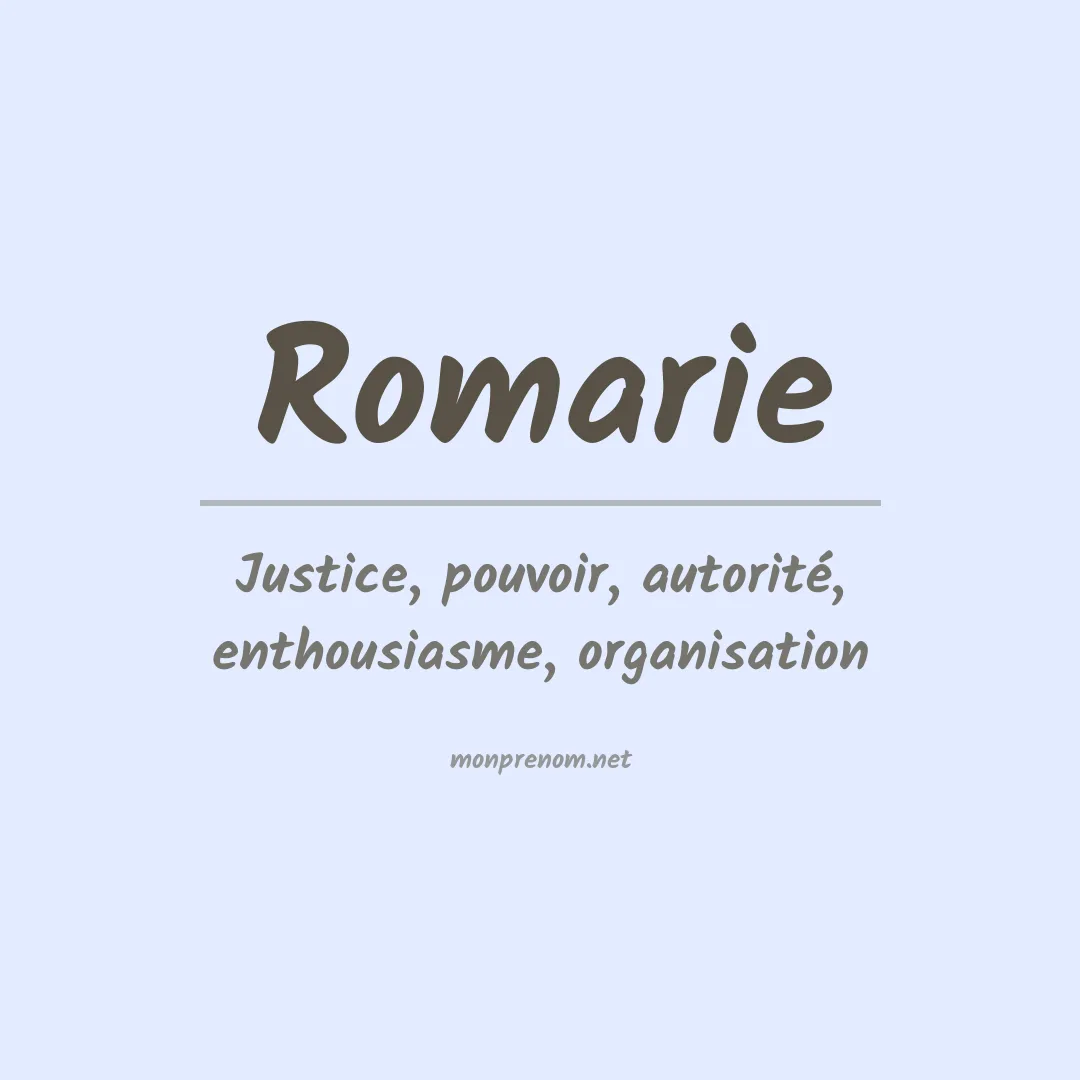 Signification du prénom Romarie