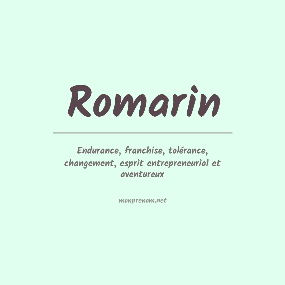 Signification du prénom Romarin