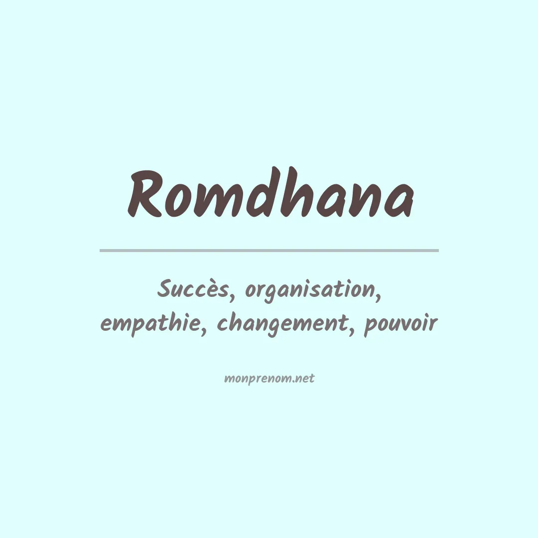 Signification du prénom Romdhana