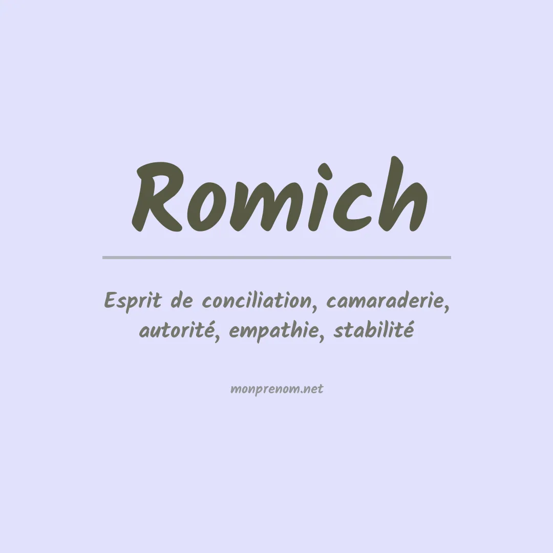 Signification du prénom Romich