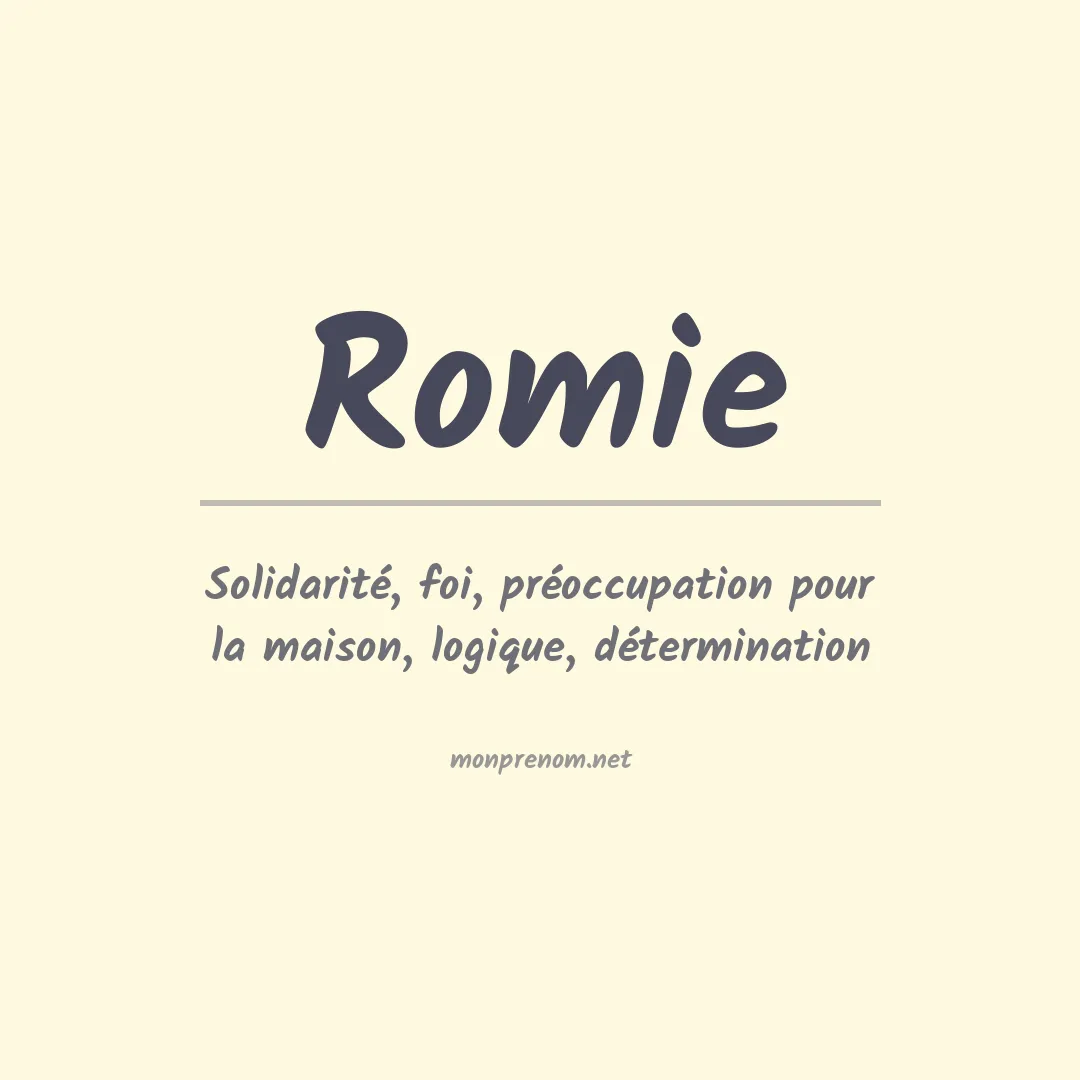 Signification du prénom Romie