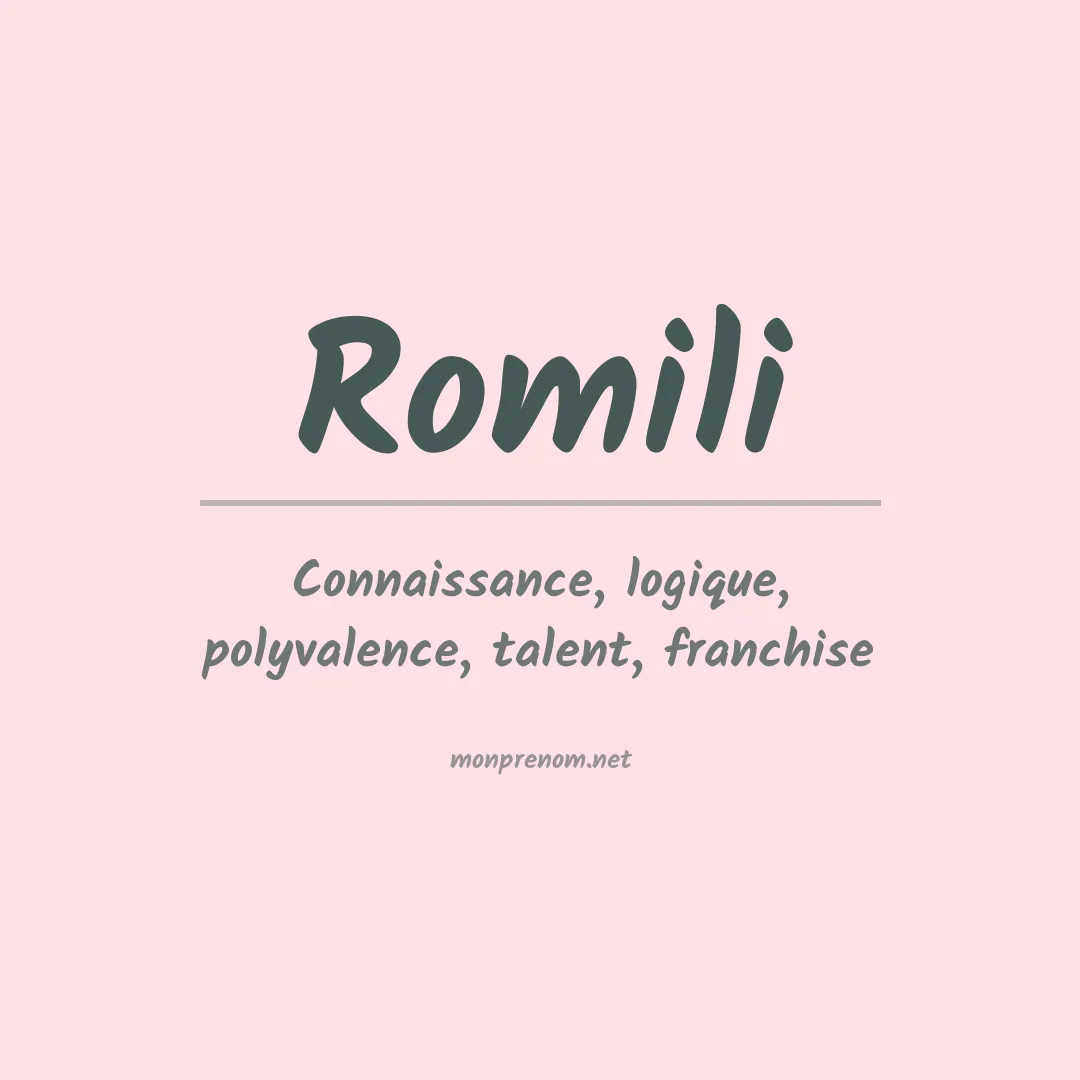 Signification du prénom Romili