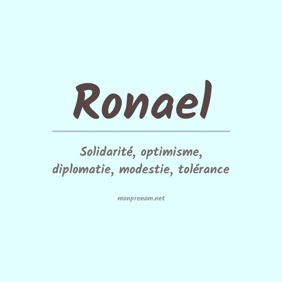 Signification du prénom Ronael