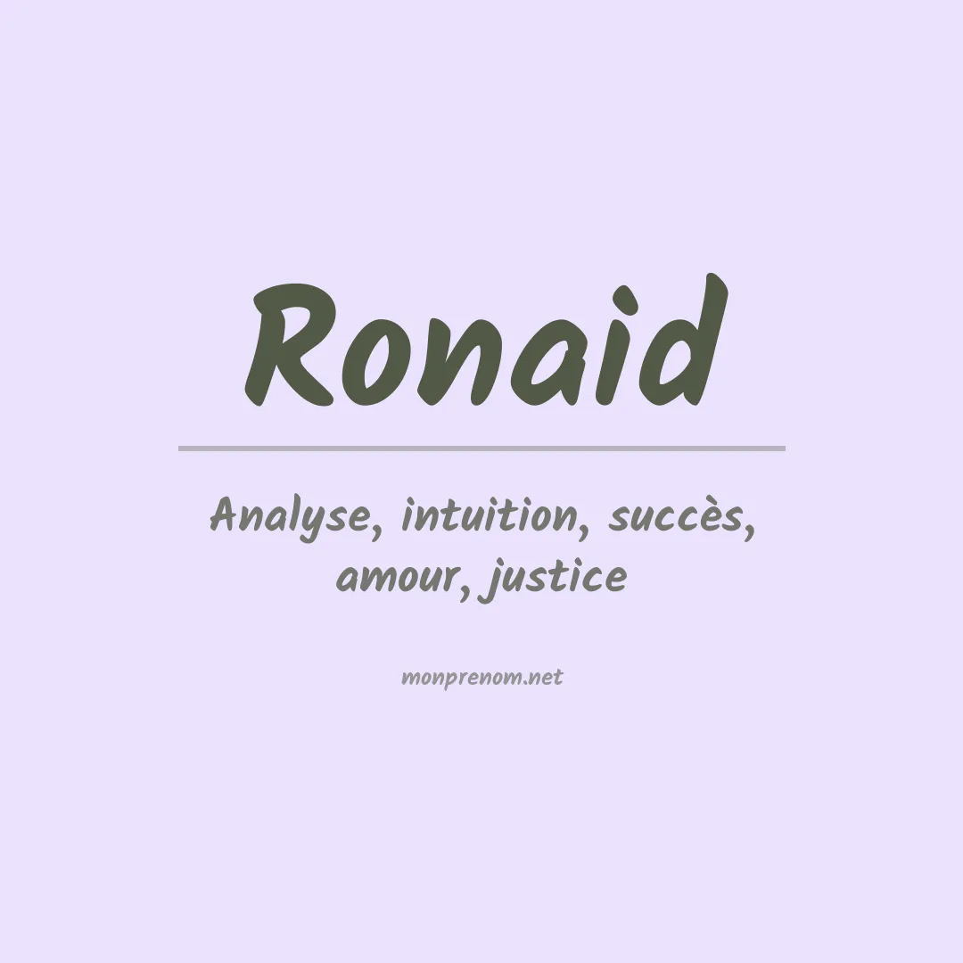 Signification du prénom Ronaid