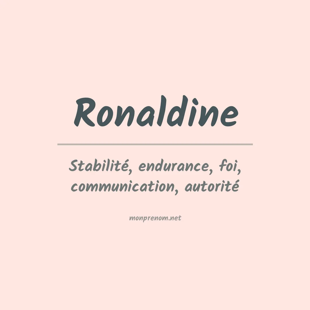 Signification du prénom Ronaldine
