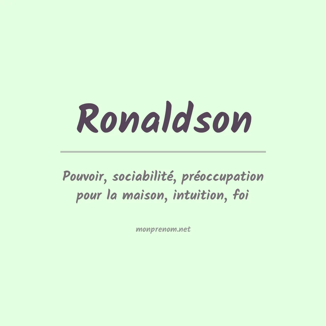 Signification du prénom Ronaldson