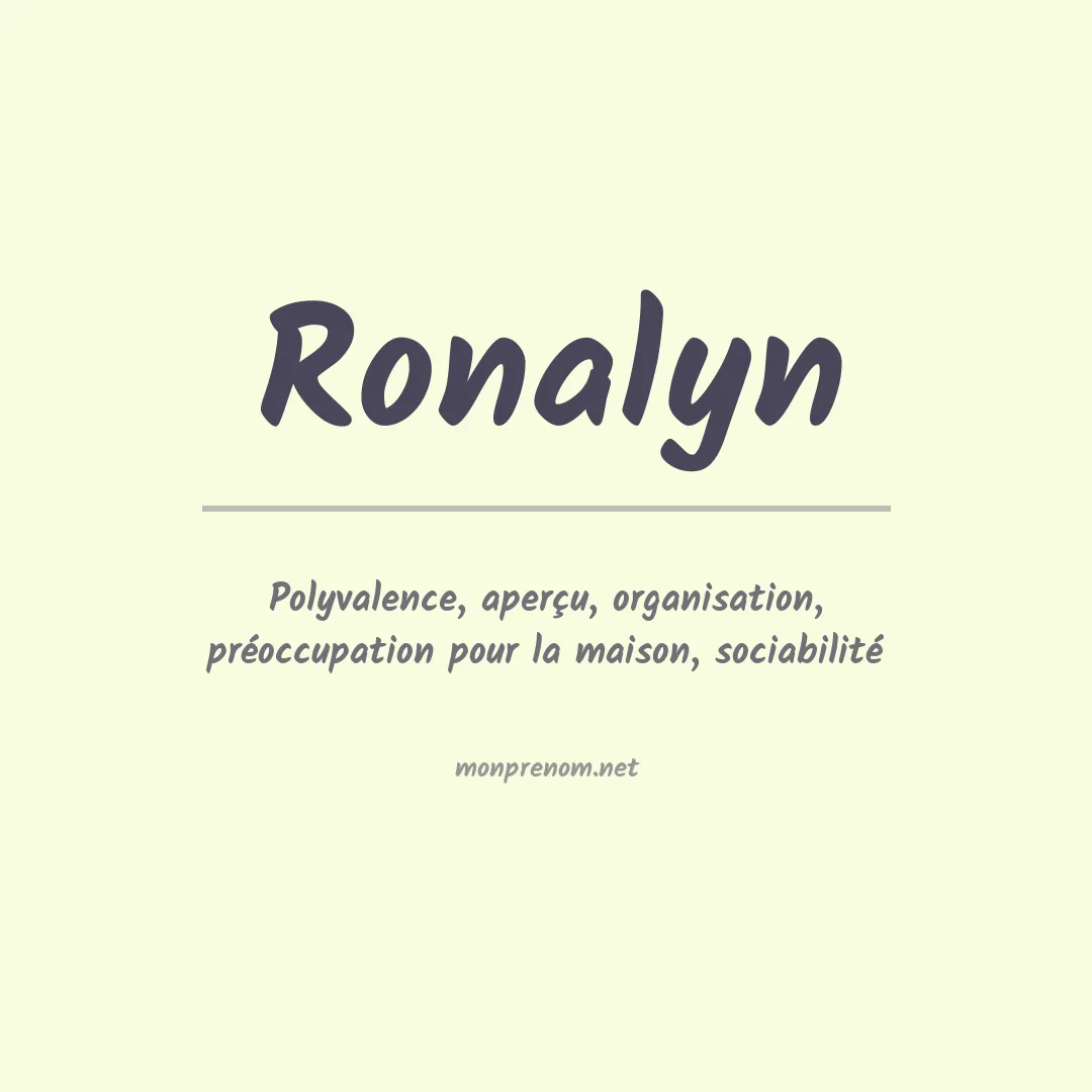 Signification du prénom Ronalyn
