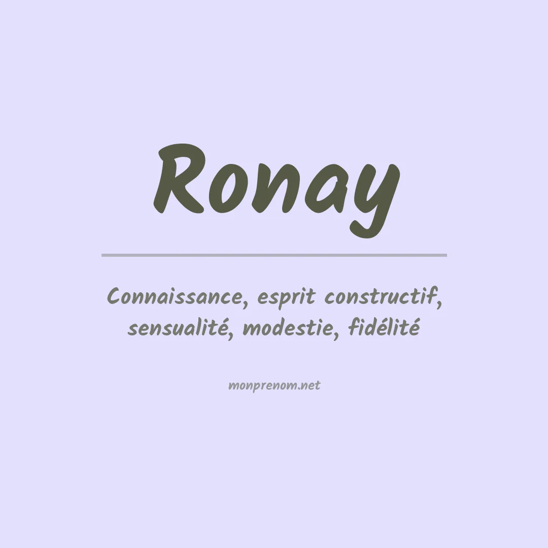 Signification du prénom Ronay