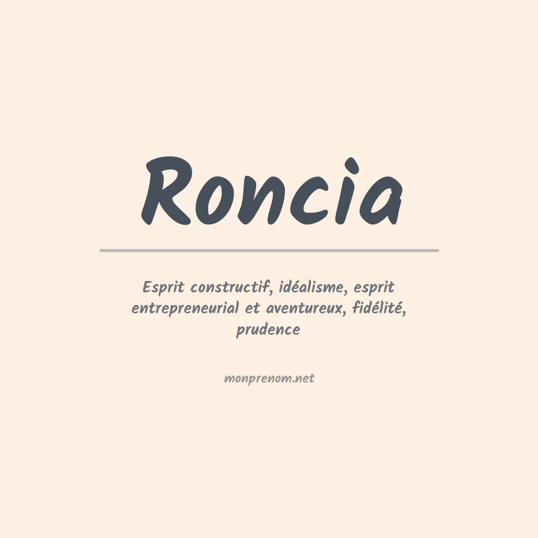 Signification du prénom Roncia