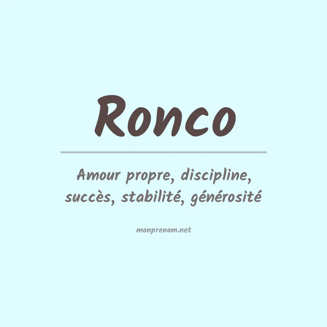 Prénom Ronco