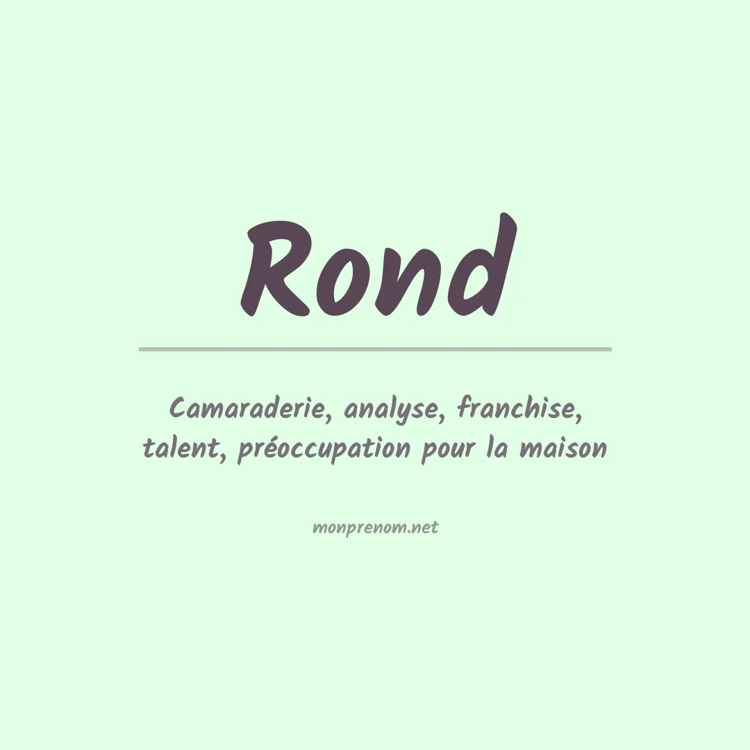 Signification du prénom Rond