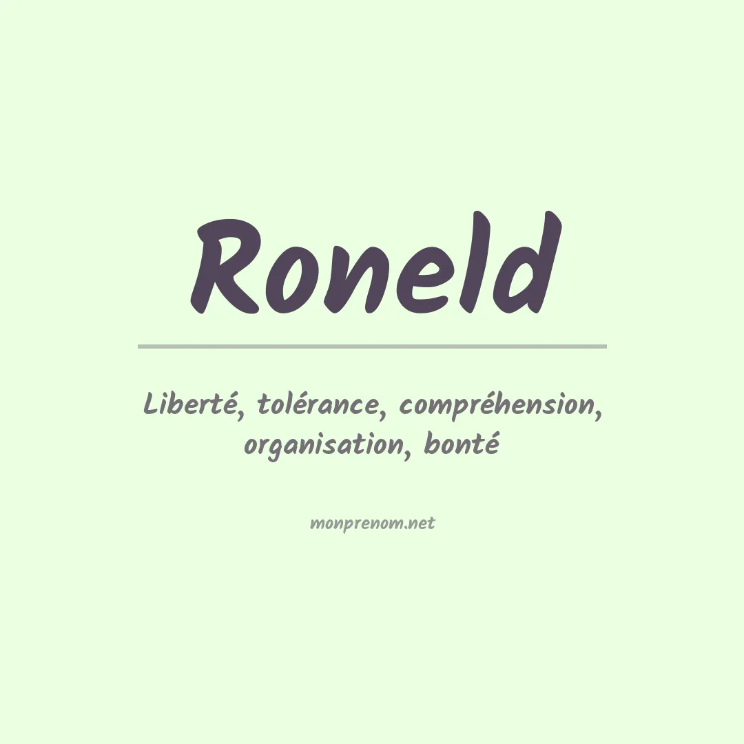 Signification du prénom Roneld