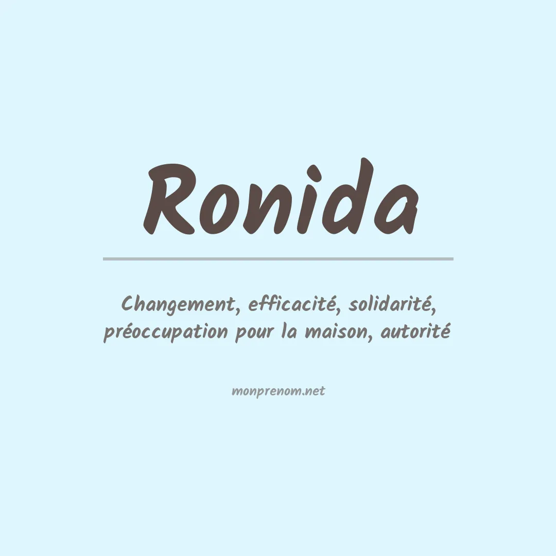 Signification du prénom Ronida