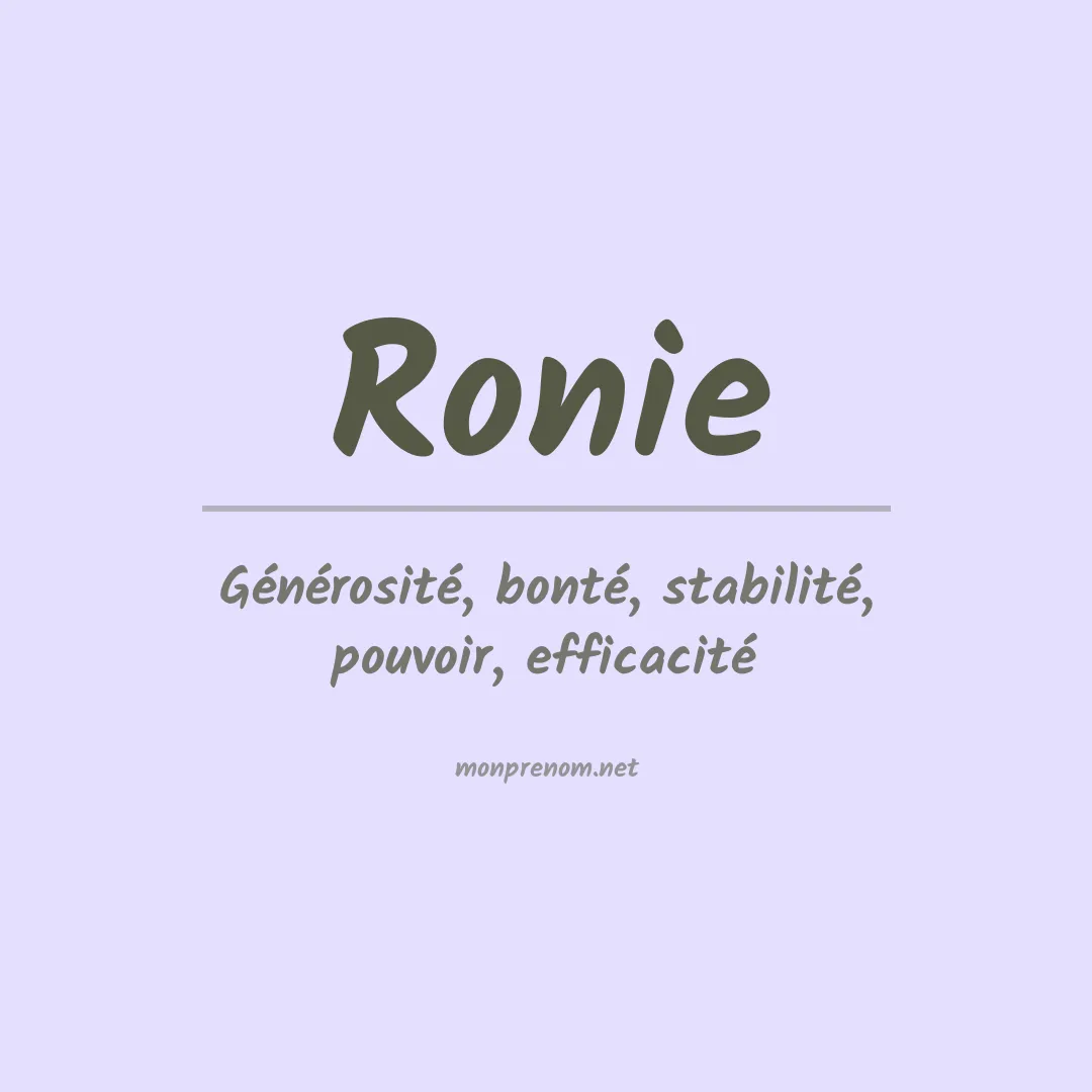 Prénom Ronie