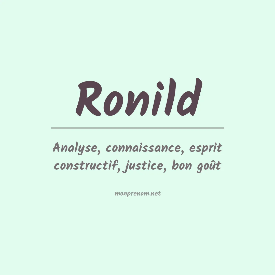 Signification du prénom Ronild