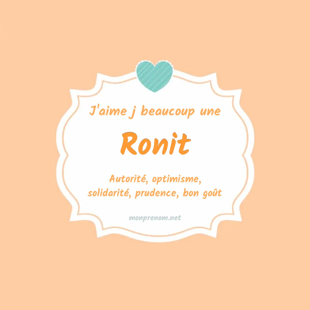 J'aime beaucoup Ronit