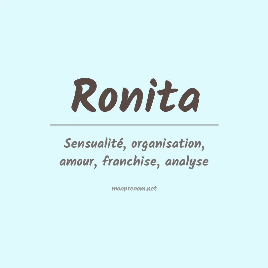 Signification du prénom Ronita