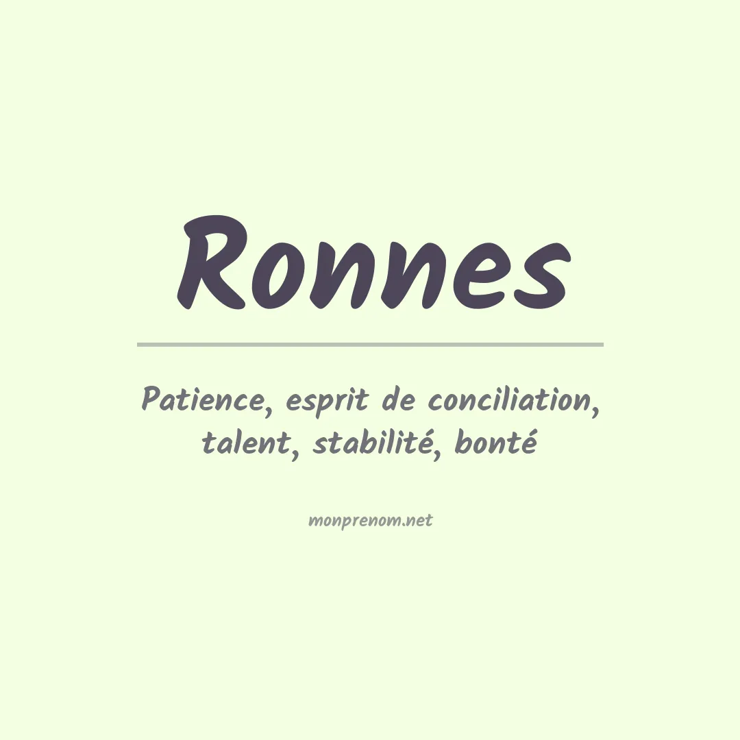 Prénom Ronnes