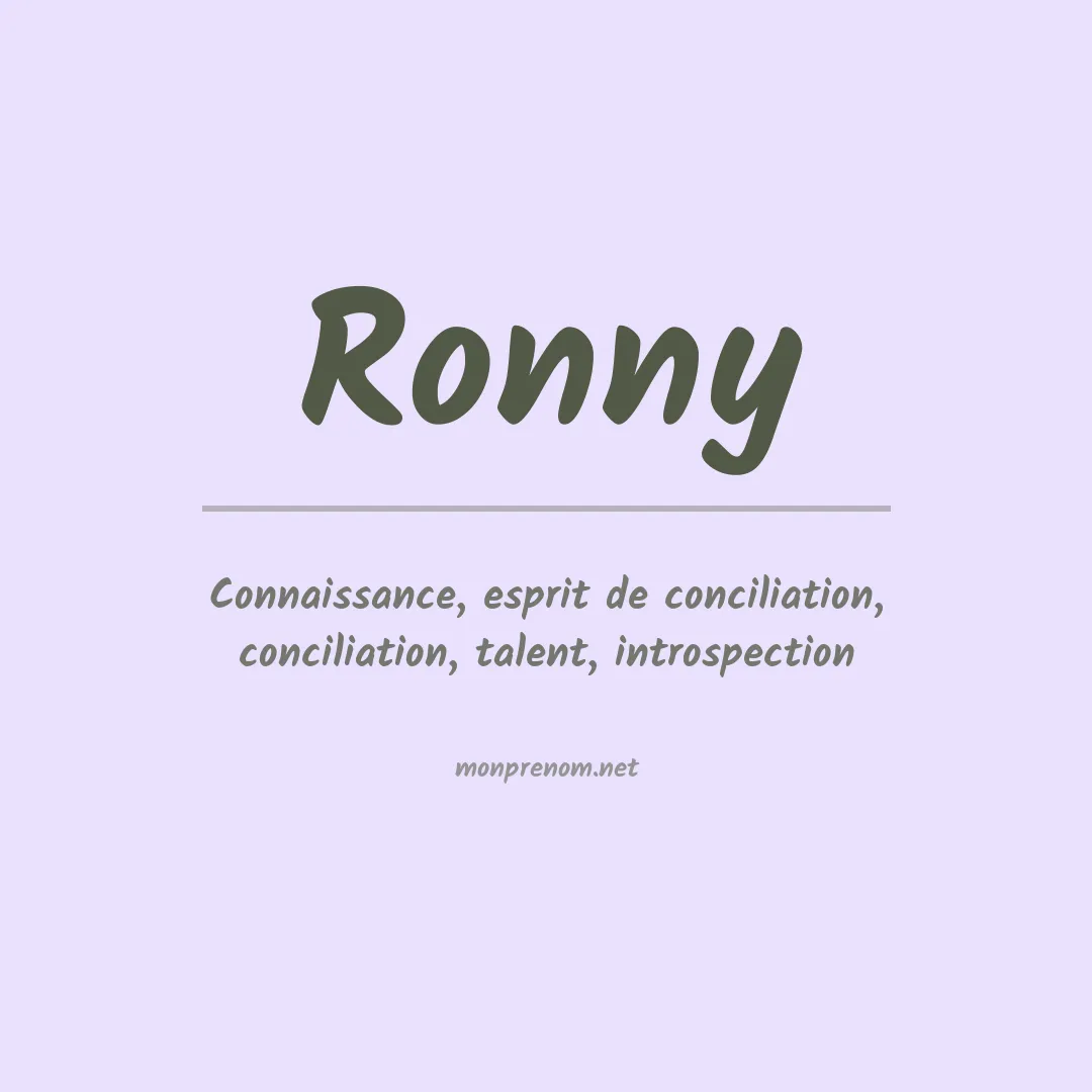 Signification du prénom Ronny
