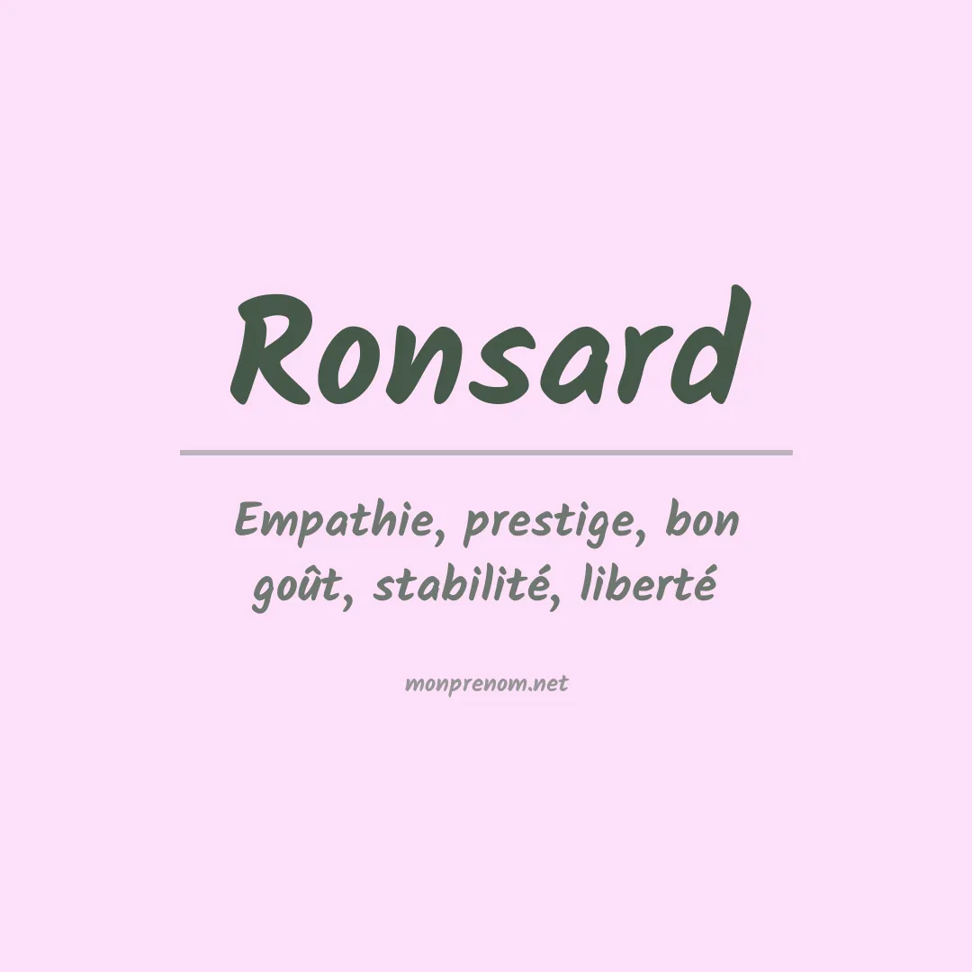 Signification du prénom Ronsard