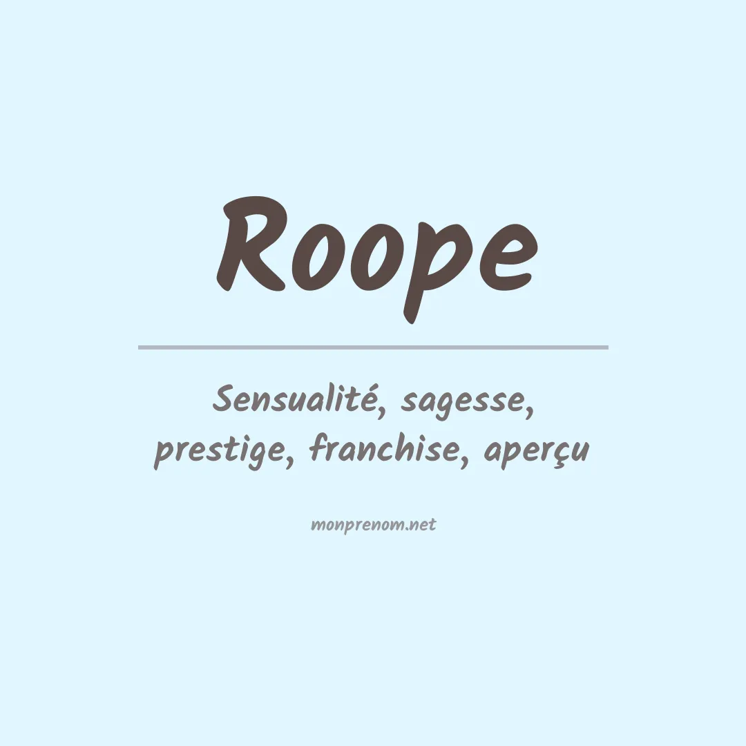 Signification du prénom Roope