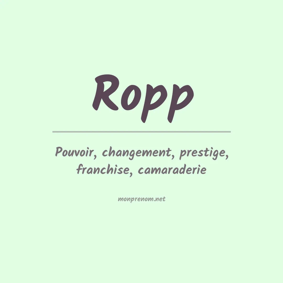 Prénom Ropp